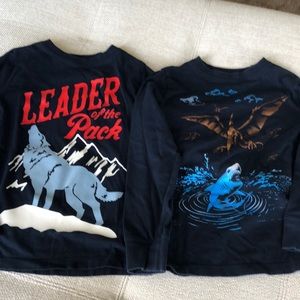 Lands End. 2 Long Sleeves. Boys Size 5-6.